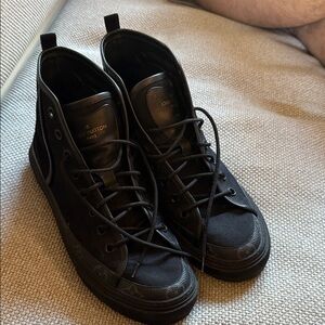 Louis Vuitton Men’s Black Canvas High-Top Sneakers